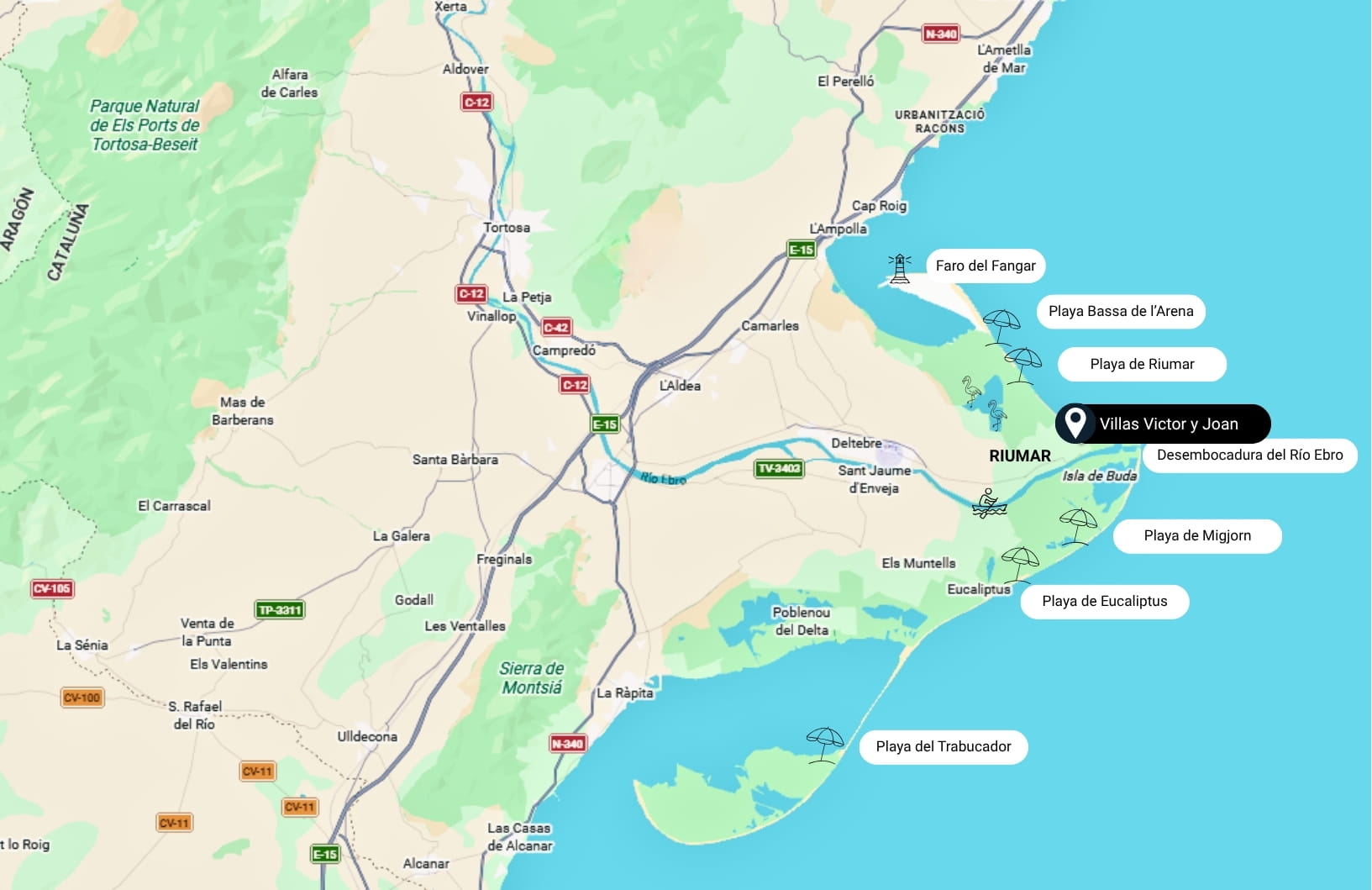 Mapa Delta del Ebro